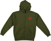 Spitfire • Classic 87 Swirl Zip-Up Hoodie • Army Green Large
