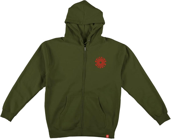 Spitfire • Classic 87 Swirl Zip-Up Hoodie • Army Green Large