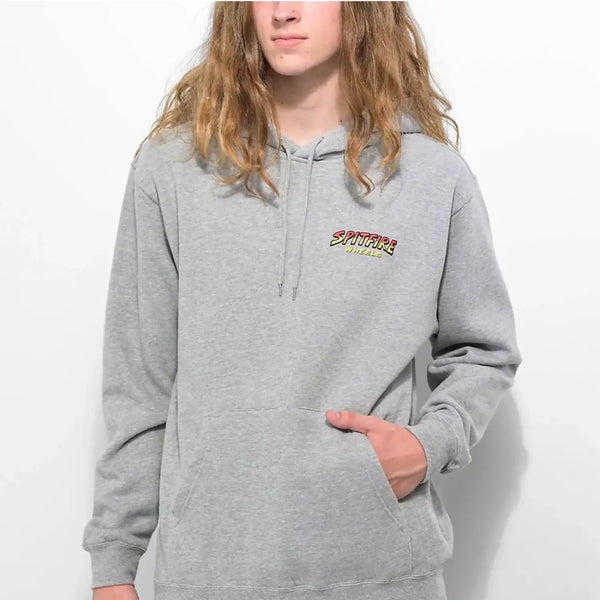 SPITFIRE • HELL HOUNDS II PULLOVER HOODIE • HEATHER GREY w/ MULTI COLOR