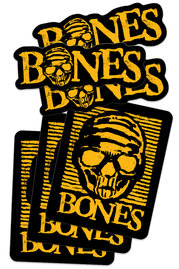 Bones Wheels Black & Gold Sticker