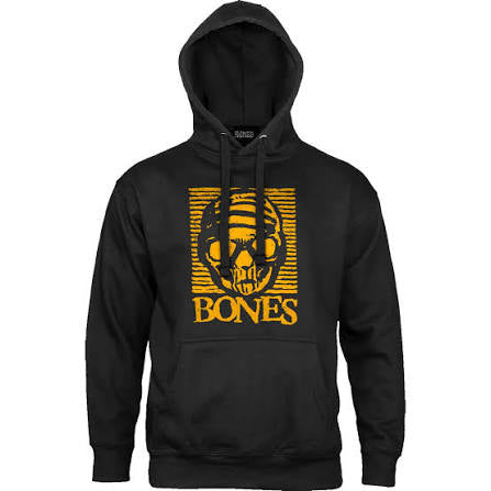 Bones Wheels Hoodie Black and Gold