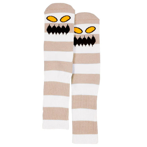 Toy Machine Socks Big Stripe Monster Tan